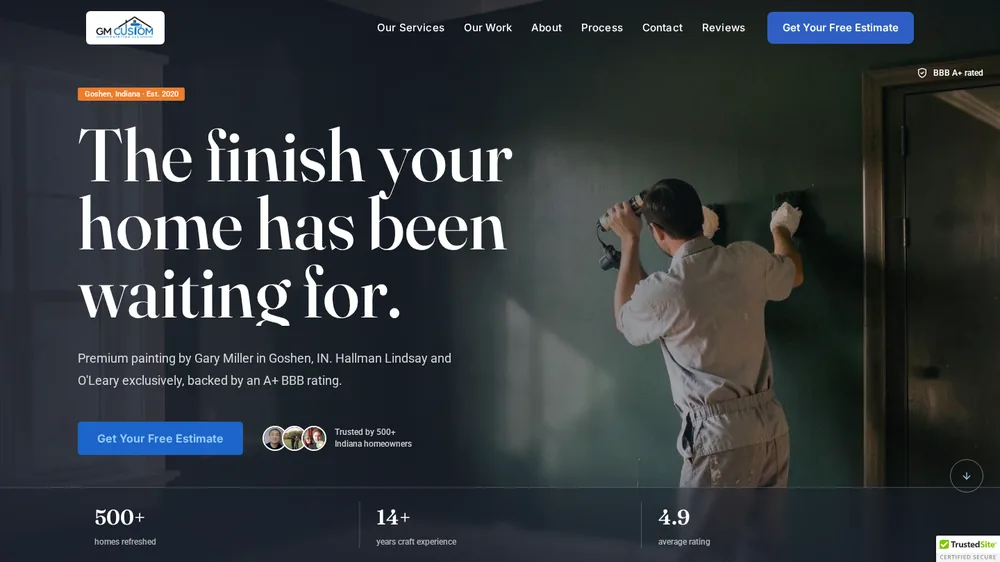 GM Custom Painting landing page screenshot