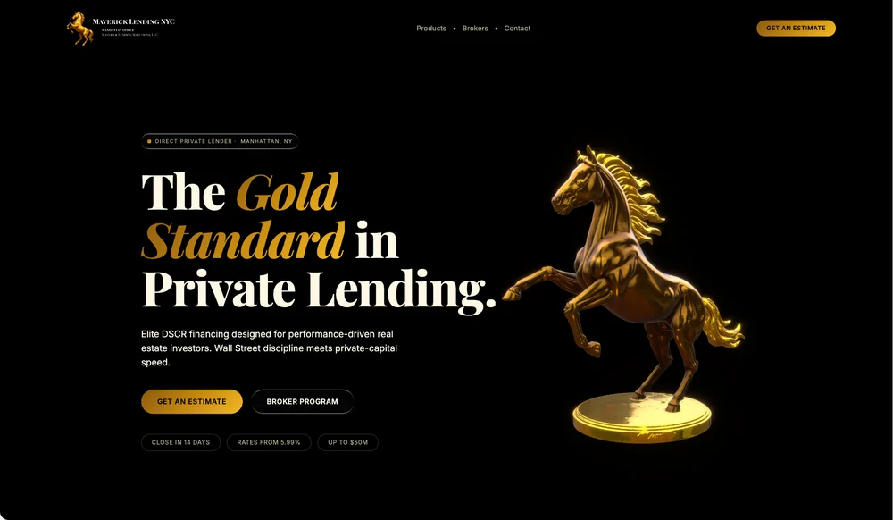 Maverick Lending NYC landing page screenshot