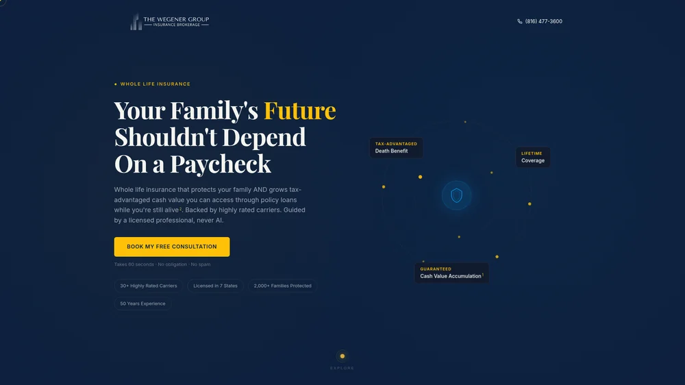 The Wegener Group landing page screenshot